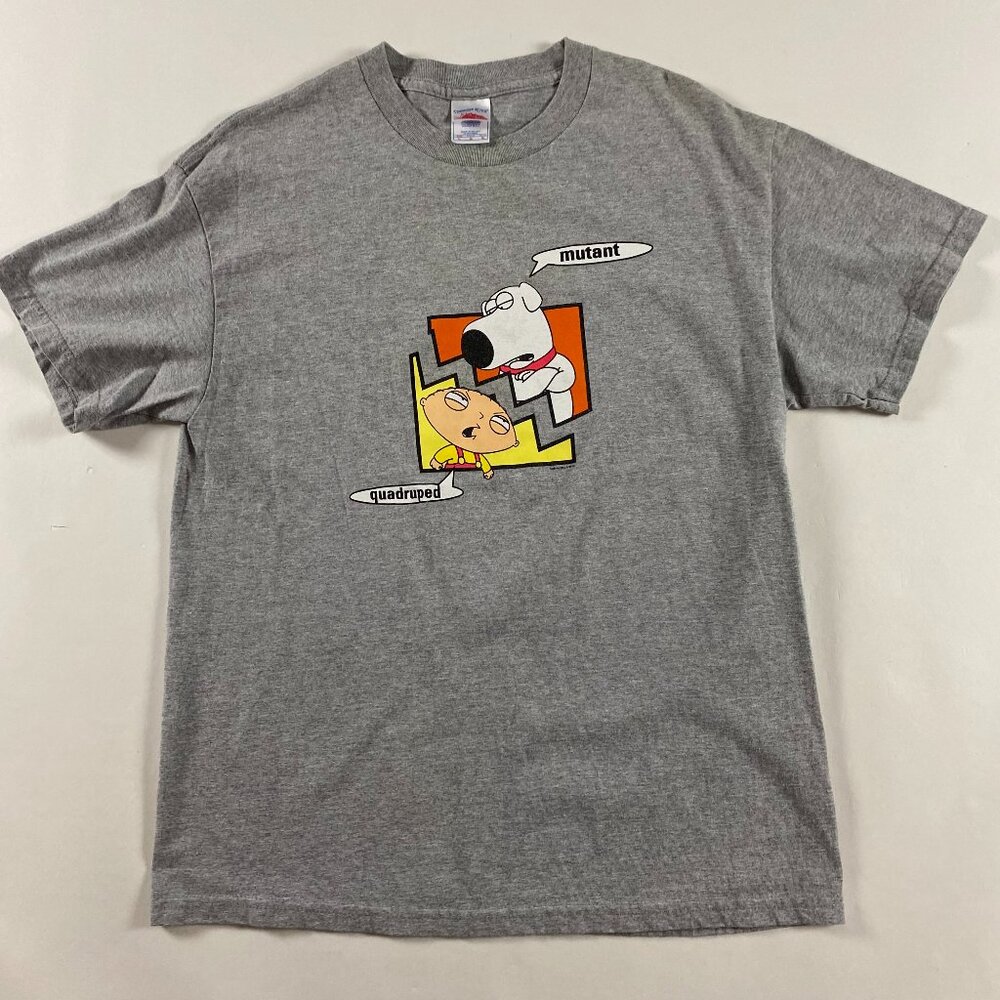 Vintage Family Guy Stewie Brian Griffin T Shirt Men's Medium Gray